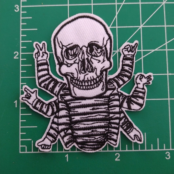 2/$10 Skeleton Triple Hand Spider Patch - Picture 1 of 3